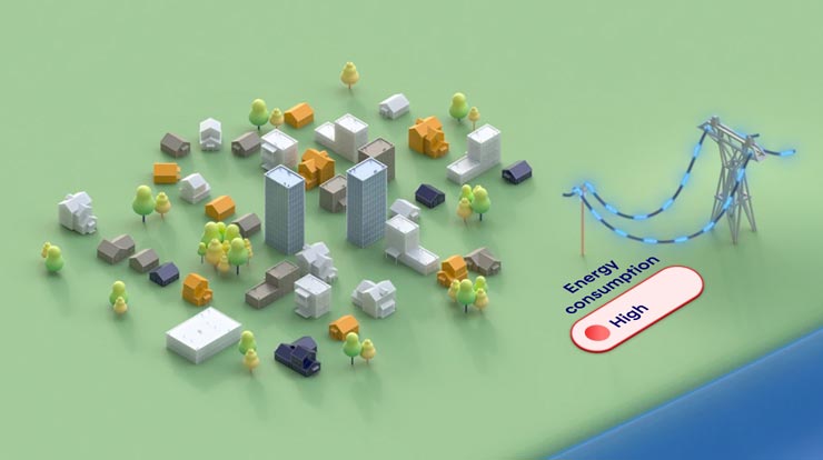 A logo in orange and bold white text with a blue slate background 